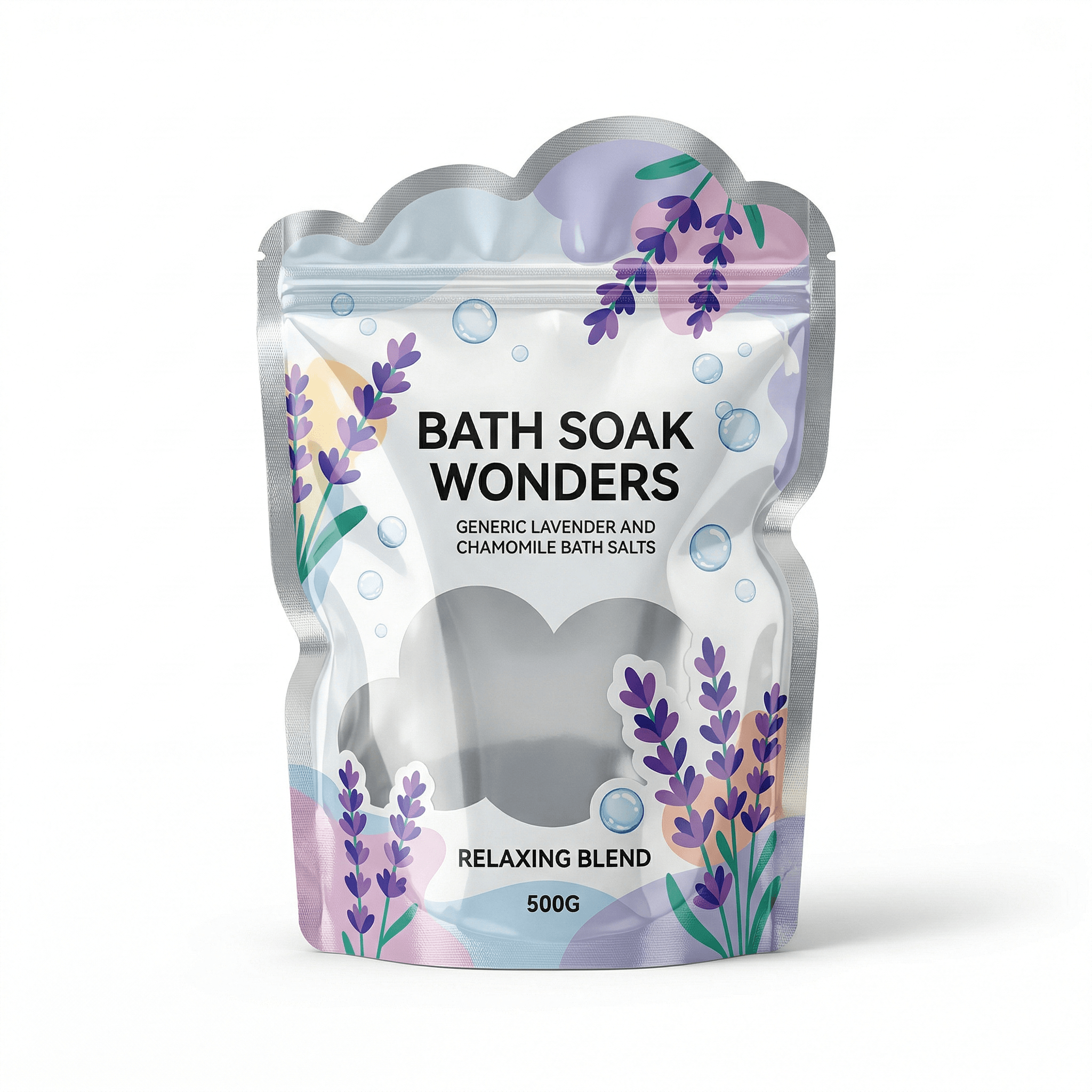 custom die cut bag for retail packaging with unique shaped outline