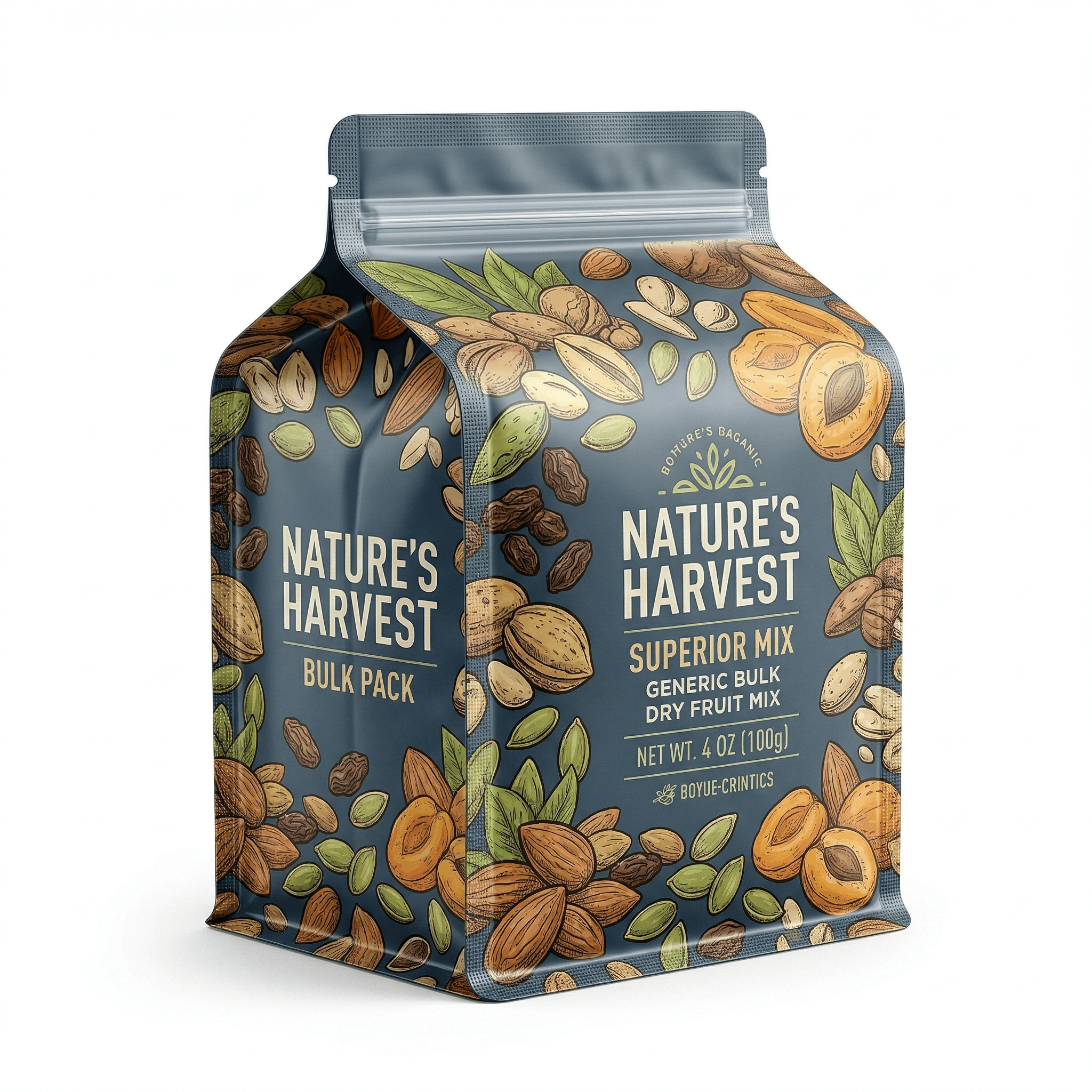 quad seal pouch for pet food and heavy fill packaging